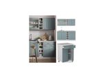 Vicco Küchenzeile R-Line Solid Weiß Blau Grau 160 cm modern Küchenschränke Küchenmöbel