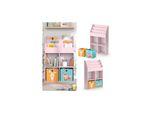 Vicco Kinderbücherregal Luigi 72 x 114 cm, Rosa, Kinderzimmerregal, offene Fächer, groß, Faltboxen