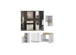 Vicco BadmöBel-Set Marelle Weiß Artisan Moderne Serie Badezimmer Dekorative Front Waschtischunterschrank Badspiegel Midischrank HäNgeschrank