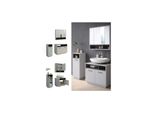 Vicco BadmöBel-Set Badezimmer-MöBel Bad-Schrank Beatrice Grau Anthrazit Modern Badezimmerschrank Waschtischunterschrank Spiegelschrank Midischrank SchranktüR Schrankfach