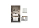 Vicco BadmöBel-Set Marelle Weiß Artisan Moderne Serie Badezimmer Dekorative Front Waschtischunterschrank Badspiegel