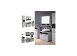 Vicco BadmöBel-Set Badezimmer-MöBel Bad-Schrank Beatrice Grau Anthrazit Modern Badezimmerschrank Waschtischunterschrank Spiegelschrank Midischrank Hochschrank SchranktüR Schrankfach