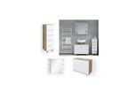 Vicco BadmöBel Set Ilias Weiß Eiche Spiegel Kommode Unterschrank Badschrank