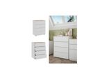 Vicco Sideboard Betti Weiß Sonoma 80 X 102 Cm 4 Schubladen
