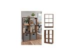 Vicco Raumteiler Standregal BüCherregal 6 FäCher Regal Old Style Hochregal