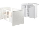 Babymöbel-Set ROBA Gr. 2-teilig + ohne Matratze, B/H: 70 cm x 140 cm, weiß Baby Schlafzimmermöbel-Sets Baby-Bettsets