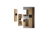 Vicco Hochschrank Badschrank BadezimmermöBel Beatrice Eiche Anthrazit Modern 38X190 Cm Badkommode Badezimmer Schrank BadmöBel SchranktüR Schrankfach