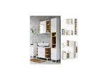 Vicco BadmöBel Set Aquis Bad Spiegel Waschtischunterschrank Badschrank Weiß