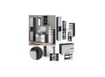 Vicco BadmöBelset J-Shape Anthrazit Weiß Modern Badezimmer Schrank Badschrank Waschtischunterschrank Spiegelschrank Midischrank Hochschrank SchranktüR Schrankschublade Schrankfach Ablage Aufbewahrung