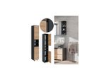 Vicco Hochschrank Badschrank BadezimmermöBel J-Shape Anthrazit Eiche Modern 30X190Cm Badezimmer Schrank BadmöBel SchranktüR Schrankfach Aufbewahrung Ablage