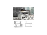 Vicco Couchtisch Sofatisch Beistelltisch Shelby Weiß Wohnzimmertisch Ablage Fach