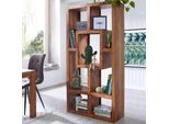 Finebuy Libreria In Legno Massiccio Di Sheesham 90 X 180 Cm Mensola Da Soggiorno Vani Portaoggetti Design Stile Casa Di Campagna Mensola In Piedi