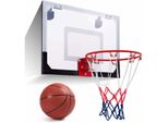 Goplus Basketballkorb, Basketball-Set, Backboard mit Ring und Netz, Basketballboard, Basketballbrett, Basketballring an der Tür