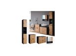 Vicco BadmöBelset Unterschrank Spiegel Badschrank Hochschrank Irma Anthrazit Eiche BadmöBel