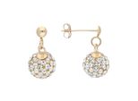 Paar Ohrstecker Vivance "Sparkling Crystals", Gelb (Gelbgold 375), Ohrringe, Damen, Gelbgold 375