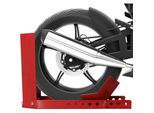 Swanew - Motorradständer 9 Löcher , Mobile Motorrad Ständer aus Stahl Radwippe Motorradwippe Motorrad Radklemme (1 Stück) - Rot