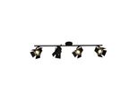 Brilliant Lampe Movie LED Spotrohr 4Flg Schwarz Matt 4X LED-PAR51, GU10, 5W Led-Reflektorlampen Inklusive, (380Lm, 3000K) KöPfe Schwenkbar