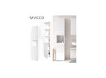 Vicco Badschrank Freddy Weiß Hochglanz Badezimmerschrank Hochschrank Bad