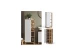 Vicco Midischrank Karen 50 X 128 Cm, Sonoma Weiß, Badschrank, Schmal, Badezimmer, Modern