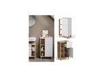 Vicco Unterschrank Karen 50 X 90 Cm, Sonoma Weiß, Schmaler Badschrank, Badezimmer, Modern