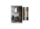 Vicco Badschrank Aquis Badezimmerschrank Hochschrank Bad Schrank Eiche Anthrazit