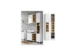 Vicco Badschrank Aquis Badezimmerschrank Hochschrank Bad Schrank Eiche Weiß