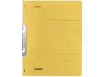 Falken 80004062 Einhakhefter A4 1/1 Vorderdeckel Kfm. Heftung, Gelb, Manilakarton, 250 G/Qm