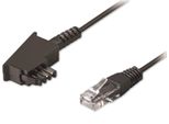 Goobay 51234 Cavo Di Collegamento TAE-F Per Dsl / Vdsl, 6 M, Nero - Spina TAE-F > Spina RJ45 (8P2C)