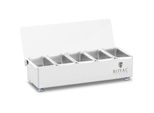 Royal Catering - Zutatenbehälter Aufsatzboard Zutatenbehälter Edelstahl 5 x 0,4 l mit Abdeckung