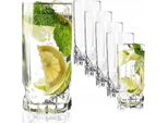 Trinkgläser, 6er Set, Wassergläser, Saftgläser aus Glas, Gläser für Wasser, Drink, Saft, Party - Kadax