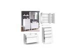 Vicco BadmöBel-Set Sola Weiß Matt, Moderne Serie, Badezimmer, Dekorative Front Waschtischunterschrank Spiegelschrank Midischrank