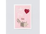 Grußkarten (5 Karten) selbst gestalten, Ballon Herz - Rosa