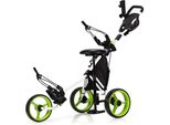 COSTWAY Golf Trolley, 3 Rad Golftrolley, Golfwagen Golf klappbar, Golfcaddy Golf Push Cart aus Aluminum, Golfcaddy mit Schirmhalter, T-Stückhalterung