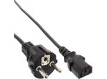 Inline® 16651E Netzkabel, Schutzkontakt Gerade Auf KaltgeräTestecker C13, 3M, Schwarz