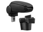 [Bracciolo Centrale, Perfetto Per Mazda 2 (Modello Dj, Dal 2014) - Bracciolo Con Vano Portaoggetti - Rivestito - Pelle Artificiale - Nero