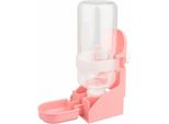 Wasserspender für Kleintiere - Rosa, 500 ml, großer automatischer Wasserspender für Kaninchen, hängender Wasserspender für Hamster, Meerschweinchen,