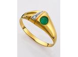 Fingerring LADY Gr. 21, grün, Fingerringe, Damen, 21, Metall-Gold, Metall, Gold