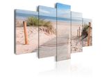 Quadri Su Tela 200X100 Cm C-B-0006-B-N Quadro Su Tela Non Tessuta 5 Pezzi Stampa D'arte Moderna Arte Murale Xxl Decorazione Murale Design Quadro Murale Mare Spiaggia Paesaggio Natura