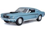 Maisto 31167 - Modellino Di Auto - Ford Mustang Gt Cobra Jet '68 (Azzurro, Scala 1:18)