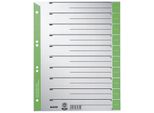 Leitz 1652-00-55 1652 TrennbläTter - A4 ÜBerbreite, GrüN, Farbiger Lochrand, 100 StüCk