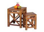 Wohnling Tavolini In Legno Massiccio Sheesham Set Di 2 Tavolini 40 X 40 Cm WL1.561