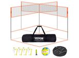 Vevor - Volleyballnetz Höhenverstellbares Volleyballnetz Set, 4,3 x 2,2 m Tragbarer Beachvolleyball-Netz, Orange Volleyballnetz Faltbare