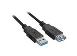 Usb 3.2 Gen 1 VerläNgerungskabel, USB-A Stecker > USB-A Buchse Schwarz, 1 Meter