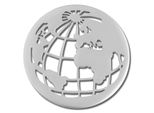 Amello Coins Argento 30 Mm Intarsio Di Monete In Acciaio Inossidabile Globo Da Donna ESC517J