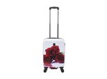 Koffer Saxoline "Roses", Gr. B/H/T: 35Cm X 54Cm X 20Cm, Weiß (Weiß, Rot), Polyester, Koffer, Mit Praktischem Zahlenschloss