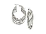 Paar Creolen Jobo "Ohrringe Rhodiniert", Silber (Silber 925), Ohrringe, Damen, Silber 925 (Sterlingsilber), 925 Silber