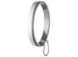 Armreif Jobo, Silber (Silber 925), ArmbäNder, Herren, Silber 925 (Sterlingsilber), Armreif, Oval 925 Silber Mit Schwarzem Streifen