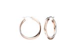 Paar Creolen Jobo, Silber (Silber 925), Ohrringe, Damen, 36,1Mm, Silber 925 (Sterlingsilber), Rund 925 Silber Bicolor Vergoldet