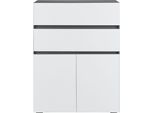 Midischrank Home Affaire "Wisla", Grau (Anthrazit, Weiß), B:76Cm H:98Cm T:35Cm, Holzwerkstoff, SchräNke, Midischrank, HöHe 98 Cm, Mit TüRen & Schubkasten