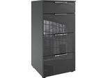 Schubkastenkommode Wimex "Level36 C By Fresh To Go", Grau (Graphit, Glas Grau), B:41Cm H:84Cm T:41Cm, Holzwerkstoff, Sideboards, Mit Glaselementen Auf Der Front, Soft-Close Funktion, 41Cm Breit